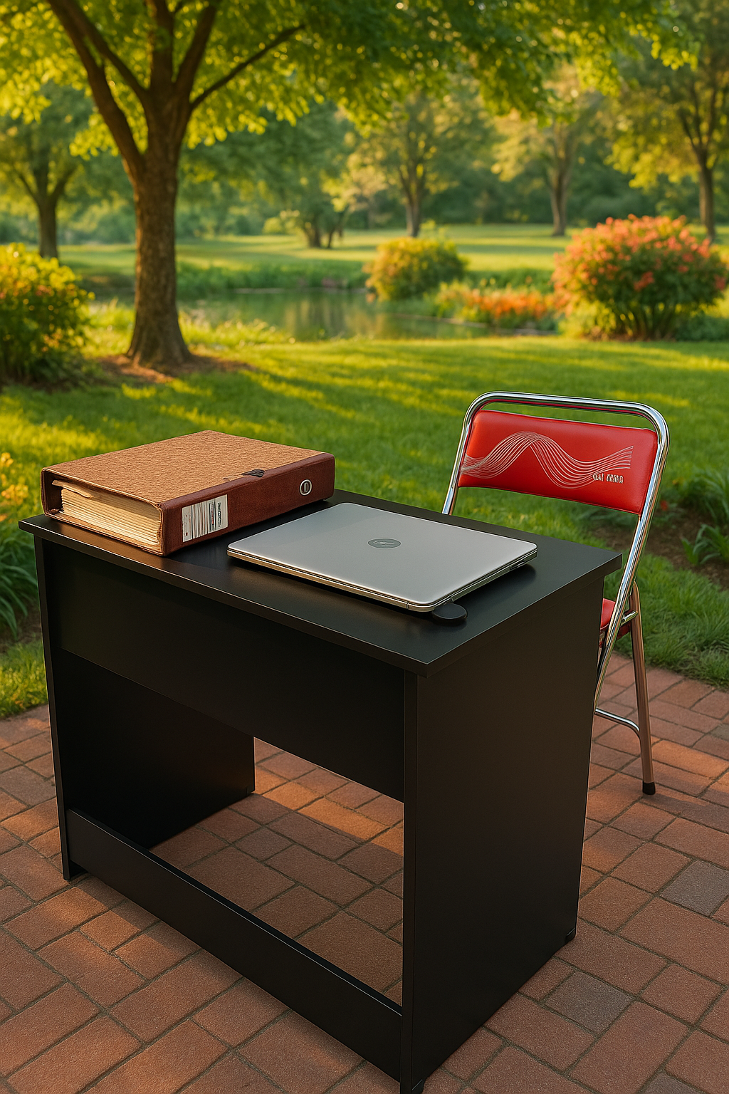 Indianarmar Compact Study Table for Home & Office | Engineered Wood Desk with Minimalist Design – Ideal for Students, Professionals & Work-from-Home Setups (Black Finish)