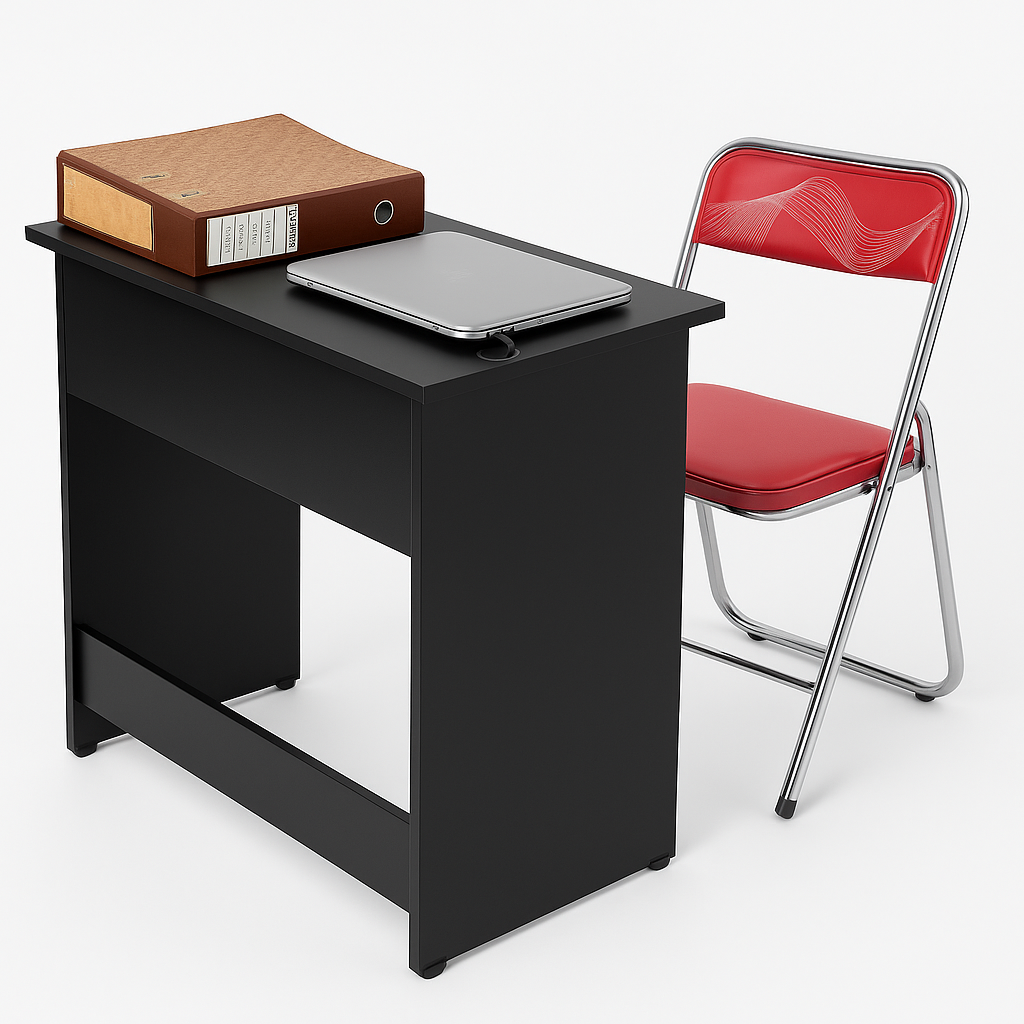 Indianarmar Compact Study Table for Home & Office | Engineered Wood Desk with Minimalist Design – Ideal for Students, Professionals & Work-from-Home Setups (Black Finish)