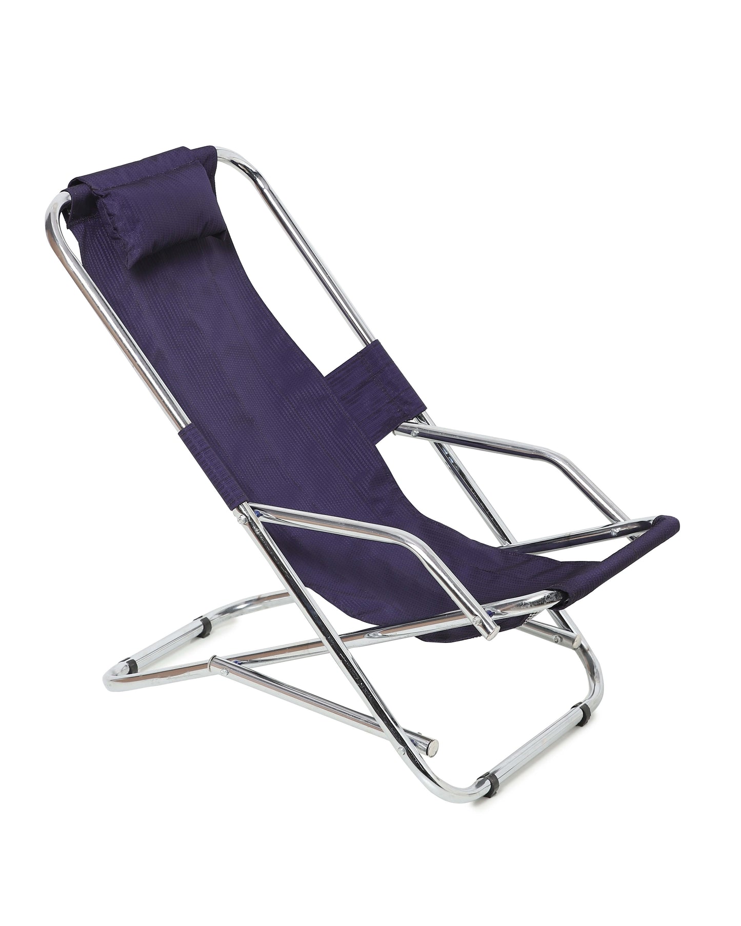Indian armar Metal Folding Recliner Easy Chair with Arm Rest Comfortable & Relaxing |Portable for Garden Living Room Lounge Outdoor Camping (Blue)