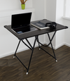 Indianarmar Multipurpose Study & Laptop Table for Work from Home – Engineered Wood Top, Portable Design, Black Plywood Surface, Powder-Coated Metal Legs, Compact Desk for Office & Home Use