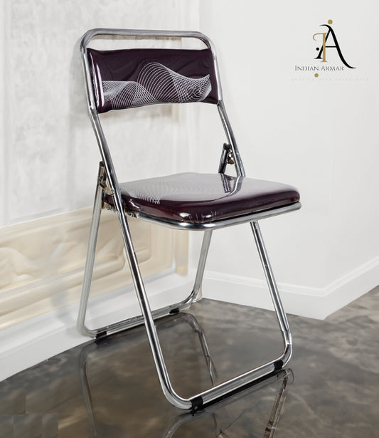 IndianArmar Metal Folding Chair with Back Cushion – Multipurpose & Comfortable